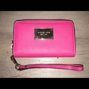 Michael Kors hot pink clutch